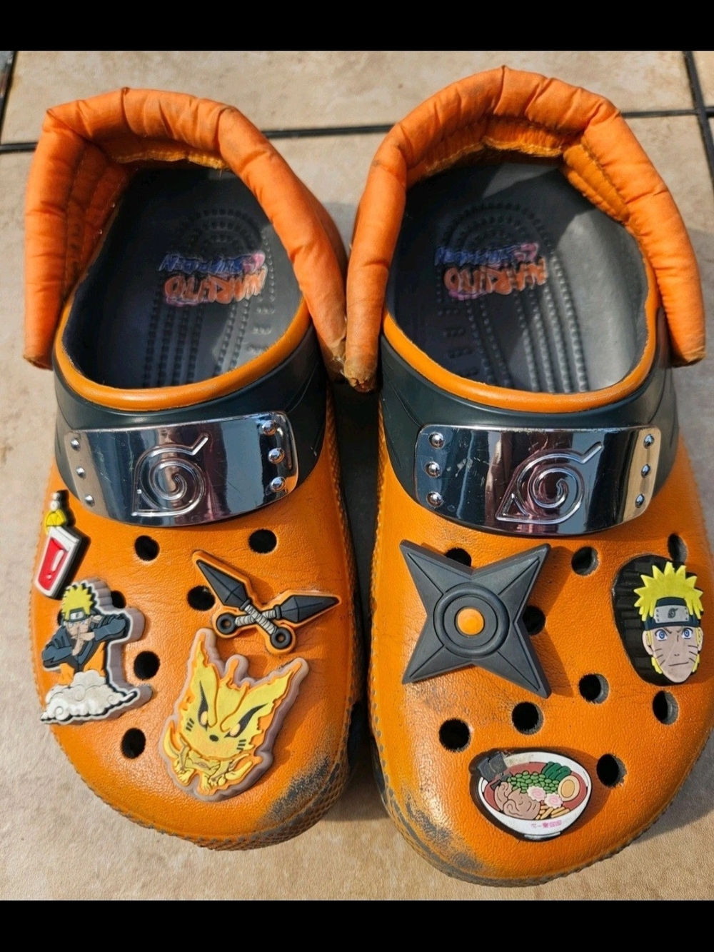 Naruto Orange Kids Clog Shoes with Character Charms